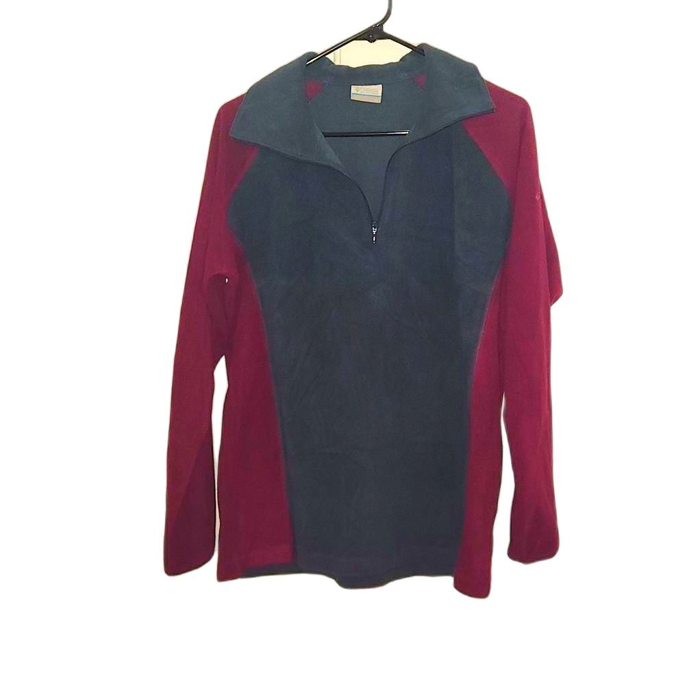 Columbia Half Zip Pullover Charcoal Gray and Burgundy Size XL